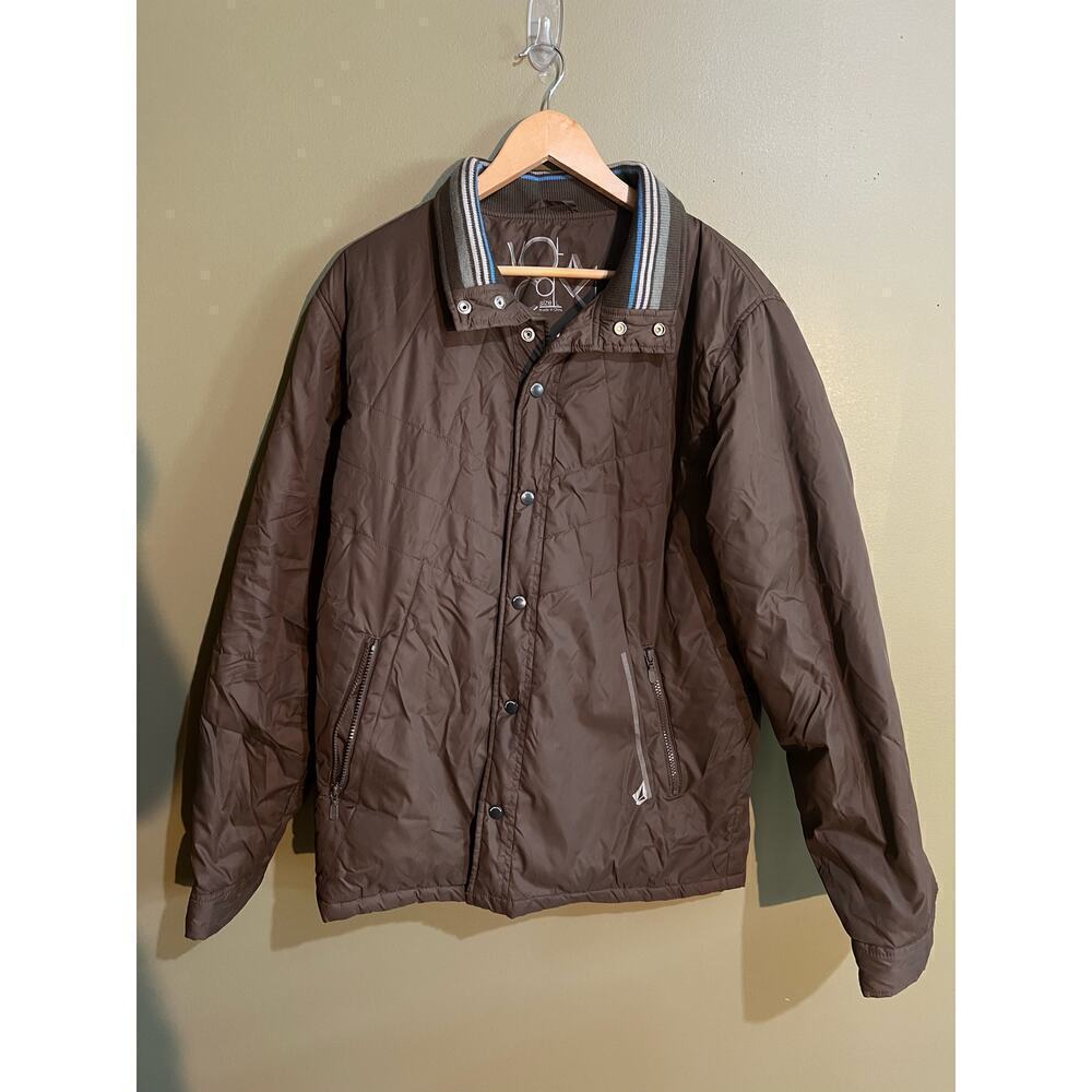 Volcom brown blue men’s jacket coat size L